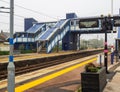 St Neots, UK - Saturday 21st October 2023:St Neots main line railway station showing the bridge linking the platforms.