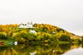 St. Nichola`s Holy Trinity Monastery Svyato Troitse Nikolsky Monastery. View from the Klyazma River. Gorokhovets