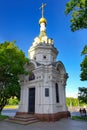 St. Nicholas Chapel. A small religious building near the Moscow Kremlin on a sunny summer evening - Moscow, Russia, June 2021