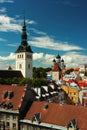 St. Nicholas church and Alexander Nevsky Cathedral in Tallinn Old Town, Estonia. Royalty Free Stock Photo