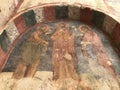 A fresco Jesus Christ and the Virgin Mary in Saint Nicholas Church in Demre, Antalya - Myra - Christian