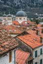 St. Nicholas Church Domes in Kotor Royalty Free Stock Photo