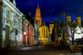 The St. Nicholas Church in Maastricht at night Royalty Free Stock Photo