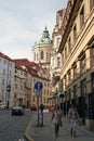 St. Nicholas Church in Mala Strana or Lesser side, beautiful old part of Prague Royalty Free Stock Photo