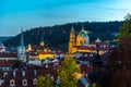 St Nicholas Church in Mala Strana, Lesser Town district, in the evening, Prague, Czech Republic Royalty Free Stock Photo