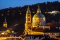 St Nicholas Church in Mala Strana, Lesser Town district, in the evening, Prague, Czech Republic Royalty Free Stock Photo