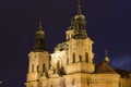 St. Nicholas church in Prague at night Royalty Free Stock Photo