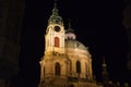 St. Nicholas Church in Prague at night Royalty Free Stock Photo