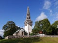 St. Nicholas church, with tower in the scaffolding, in Kose Royalty Free Stock Photo