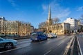 St Nicholas Church viewed from the Bristol Bridge in Bristol, Avon, UK