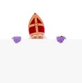 St. Nicholas holding blank cardboard Royalty Free Stock Photo