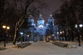 St. Nicholas Naval Cathedral at night, St. Petersburg, Russia Royalty Free Stock Photo