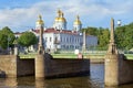 St. Nicholas Naval Cathedral and Pikalov bridge in St. Petersburg