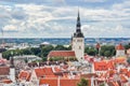 St. Nicholas Niguliste church over Tallinn old town, Estonia Royalty Free Stock Photo