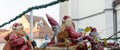 St Nicholas and Santa Claus at Christmas market in Regensburg, Germany Royalty Free Stock Photo