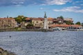 St Nicholas statue in Nesebar coastal town in Bulgaria