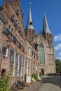 St. Nicolaas church and old houses in Deventer Royalty Free Stock Photo