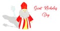 St. Nicolas day. December 6 and December 19. Sinterklaas on a white background..