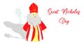 St. Nicolas day. December 6 and December 19. Sinterklaas on a white background