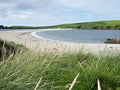 St Ninians beach, a tombolo in the Shetland Islands Royalty Free Stock Photo