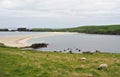 St Ninians beach, a tombolo in the Shetland Islands Royalty Free Stock Photo