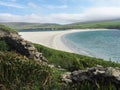 St Ninians beach, a tombolo in the Shetland Islands Royalty Free Stock Photo