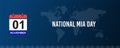 1st November National Mia Day text banner design for social media post