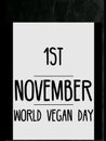 1st November world vegan day November international days