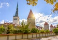 St. Olafs church and towers of old Tallinn, Estonia Royalty Free Stock Photo