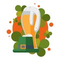 St Patric day beer and hat vector illustration.