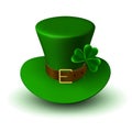 St. Patrick Carnival Green Hat with Clover Leaf Royalty Free Stock Photo