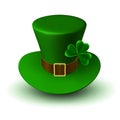 St. Patrick Carnival Green Hat with Clover Leaf Royalty Free Stock Photo