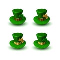 St. Patrick Carnival Green Hats with Clover Leaf Royalty Free Stock Photo