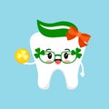 St Patrick cute tooth icon isolated.