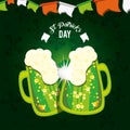 St patrick day with beer jars