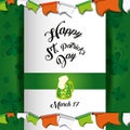 St patrick day card with beer jar Royalty Free Stock Photo