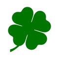 st patrick day, four leaf clover green icon, symbol of good luck, vector illustration Royalty Free Stock Photo