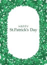 St. Patrick Day holiday border frame. Clover leaves festival card