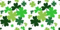 St Patrick Day. Light green and dark green shamrocks seamless pattern Royalty Free Stock Photo