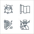 st patrick day line icons. linear set. quality vector line set such as saint patrick, harp, ireland