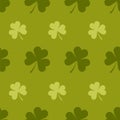 St. Patrick day seamless pattern with shamrock. Cute festive background for irish holiday. Vector illustration in flat Royalty Free Stock Photo