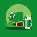 St patrick day with top hat set icons Royalty Free Stock Photo