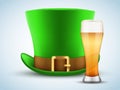 St Patrick hat with beer glass.