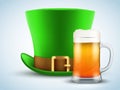 St Patrick hat with beer mug. Royalty Free Stock Photo