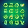 St Patrick Neon Icons
