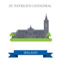 St Patrick's Cathedral Dublin Ireland flat vector attraction