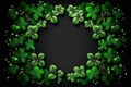 St. Patrick's Day abstract green background decorated with shamrock leaves. Patrick Day pub party celebrating. Generative AI Royalty Free Stock Photo