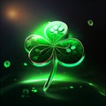 St. Patrick\'s Day background with four-leaf clover. Vector illustration AI generated Royalty Free Stock Photo