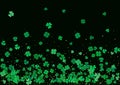 St. Patrick's Day background template with falling clover leaves