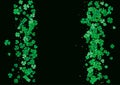 St. Patrick's Day background template with falling clover leaves